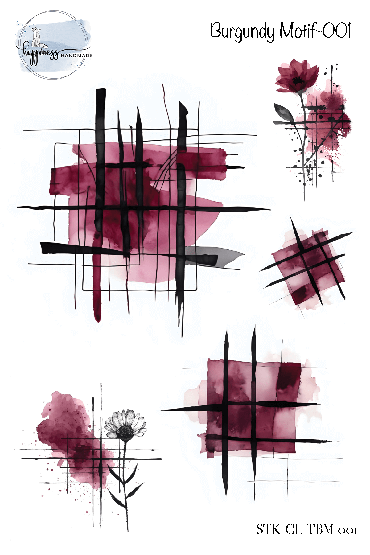 Figures in Burgundy Sticker Bundle