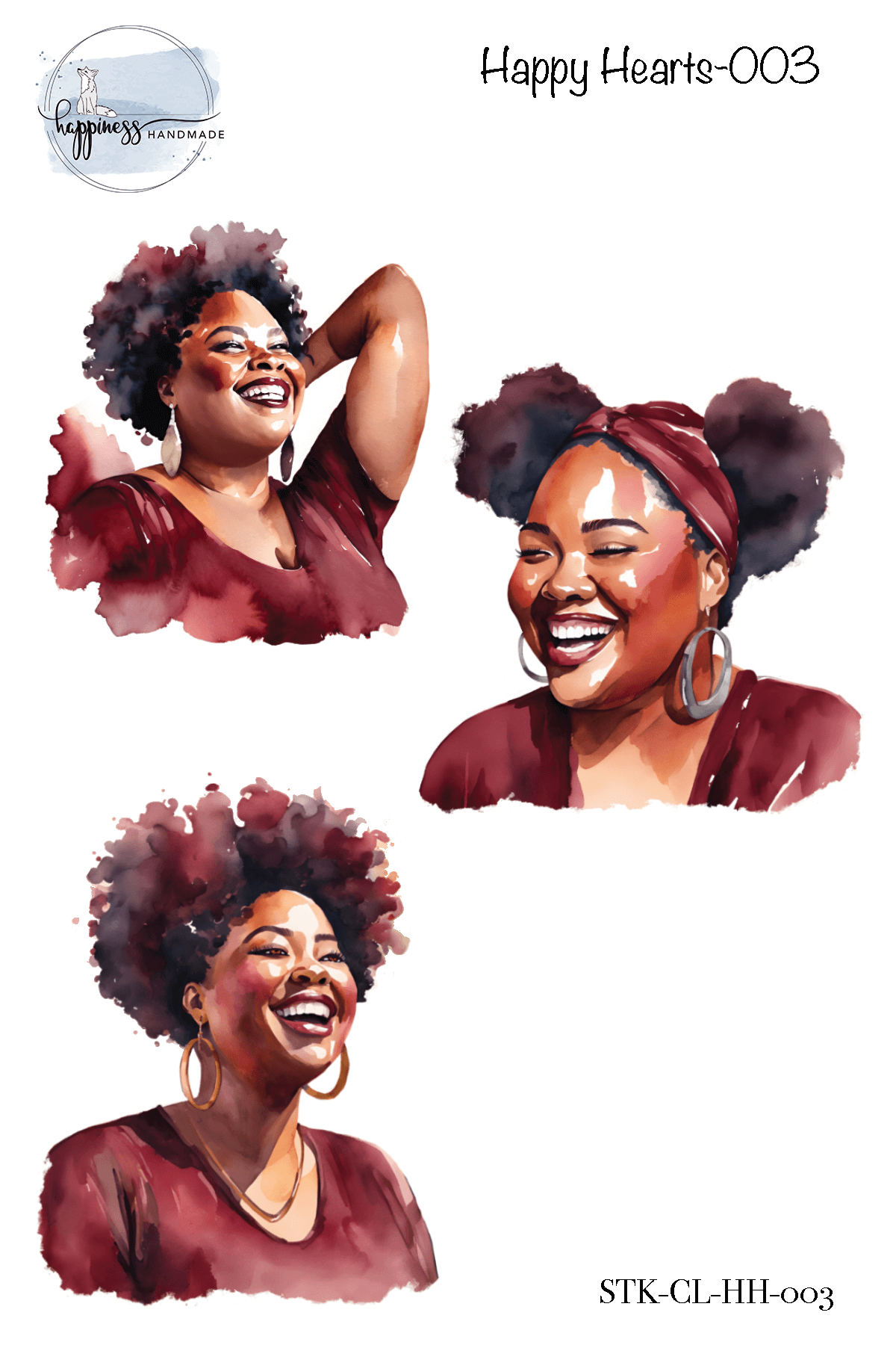 Figures in Burgundy Sticker Bundle