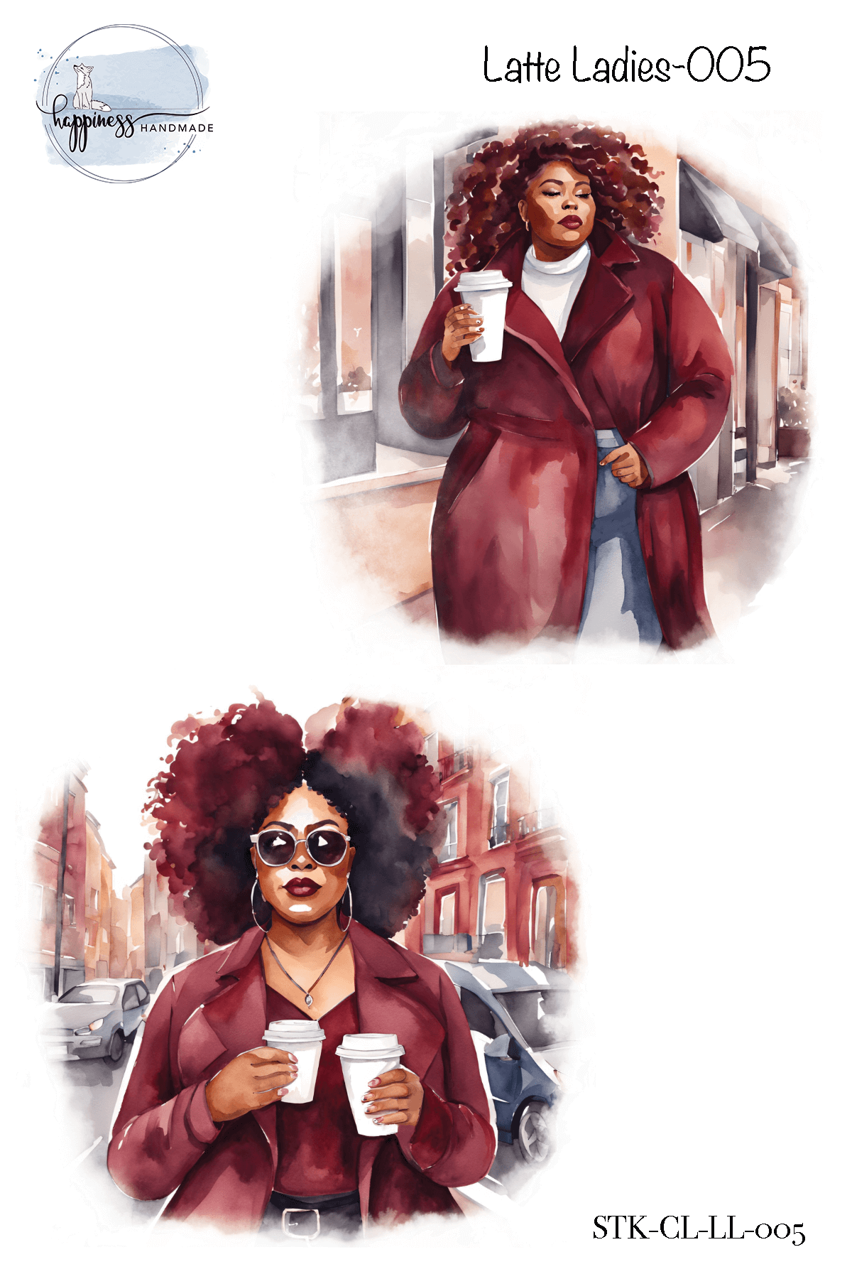 Figures in Burgundy Sticker Bundle
