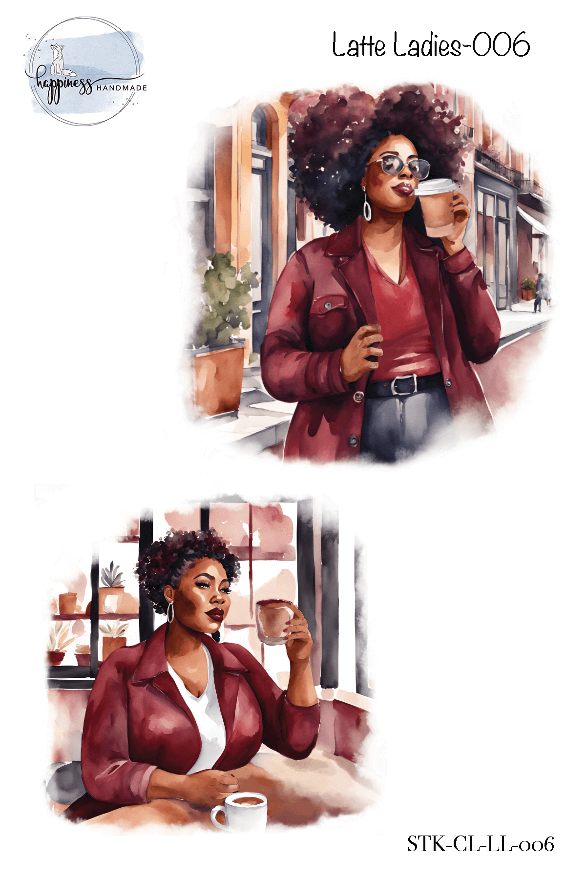 Figures in Burgundy Sticker Bundle