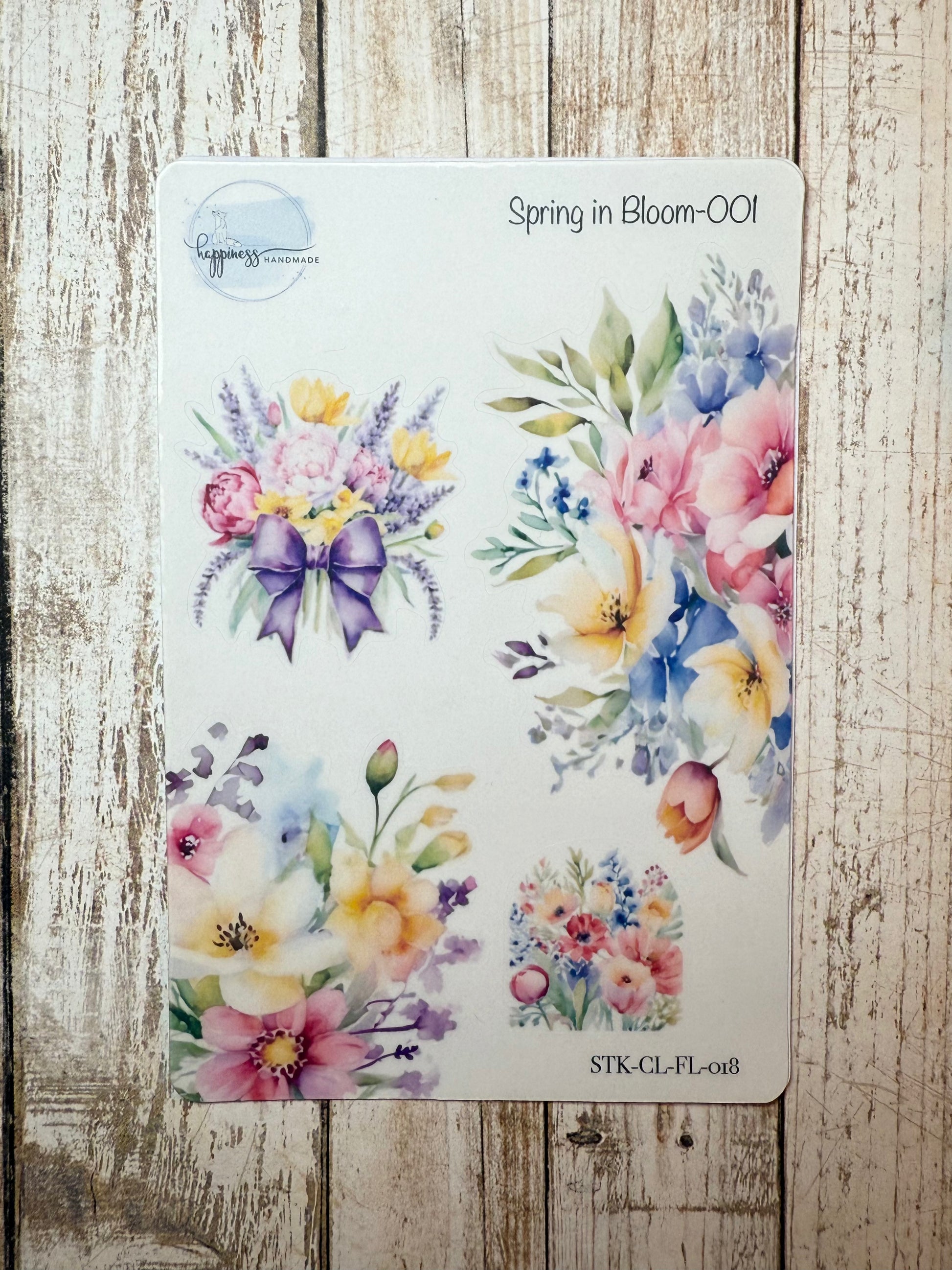 Spring Time Clear Sticker Premium Clear Stickers-Soft and vibrant Spring floral – Happiness ...