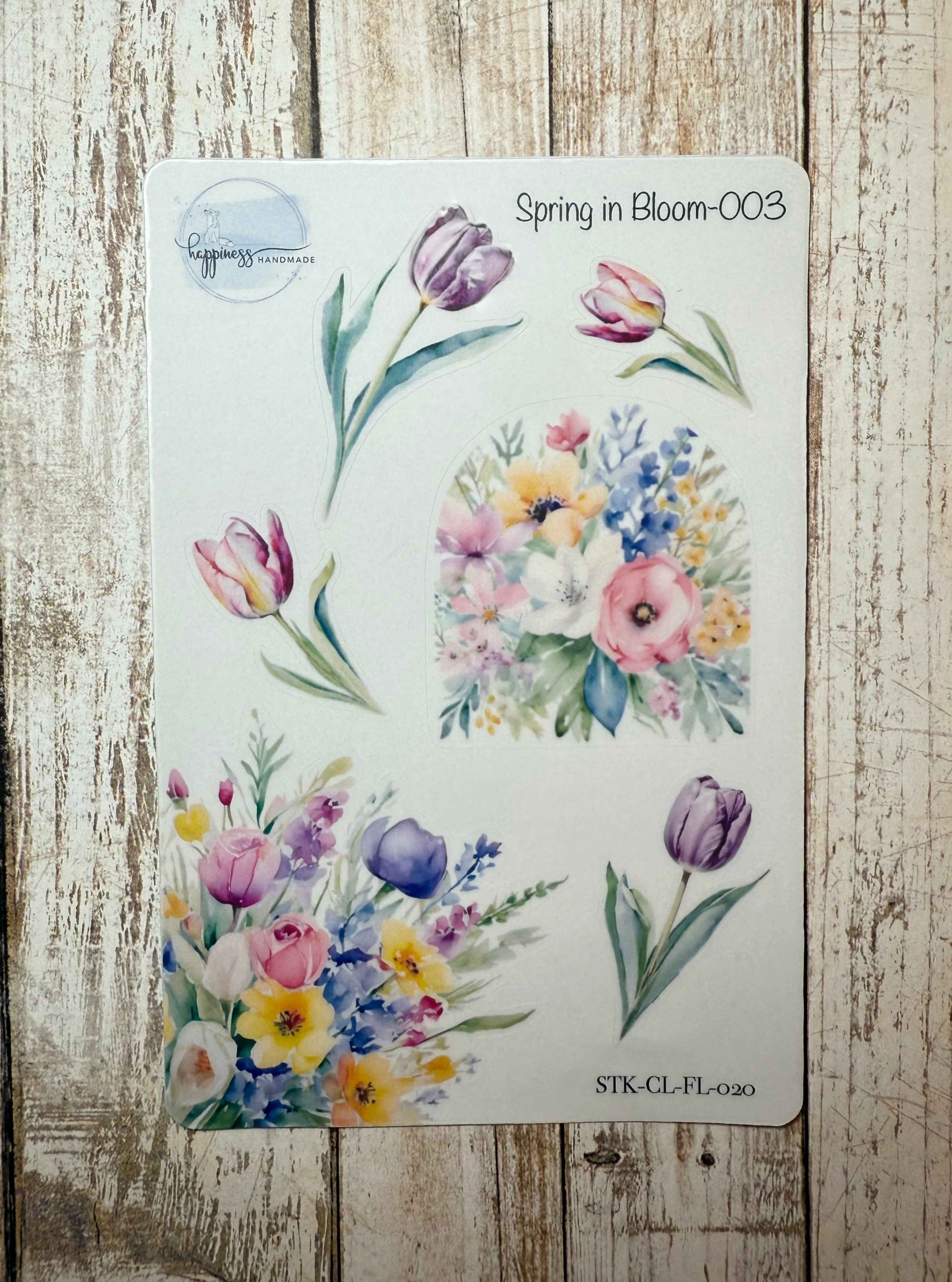 Translucent Spring Stickers Premium Clear Stickers-Vibrant Spring florals and soft tulips ...